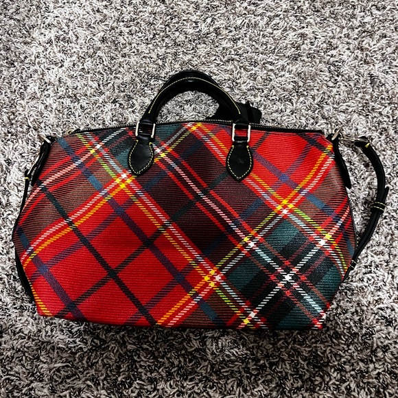 Dooney & Bourke Red and Black Plaid Satchel - Picture 4 of 5